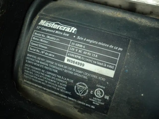 Master Craft Mitre Saw Runs, but needs ON/OFF Switch Calls only - Photo 3