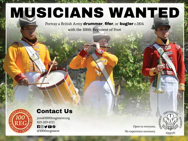 HAVE FUN WITH HISTORY AND DRUM, BUGLE OR FIFE WITH THE 100TH!