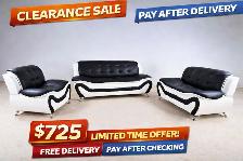 New 3PC Leather Affordable Sofa Set With Free Home Delivery
