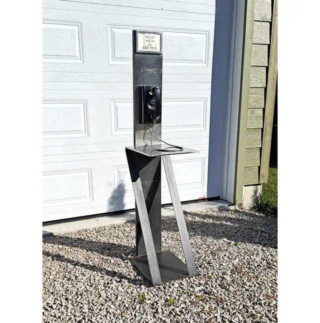 VINTAGE INDUSTRIAL TAXI PHONE STAND - FILM PROP