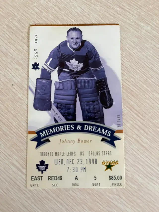 1998 MLG Final Season  NHL Ticket Stub