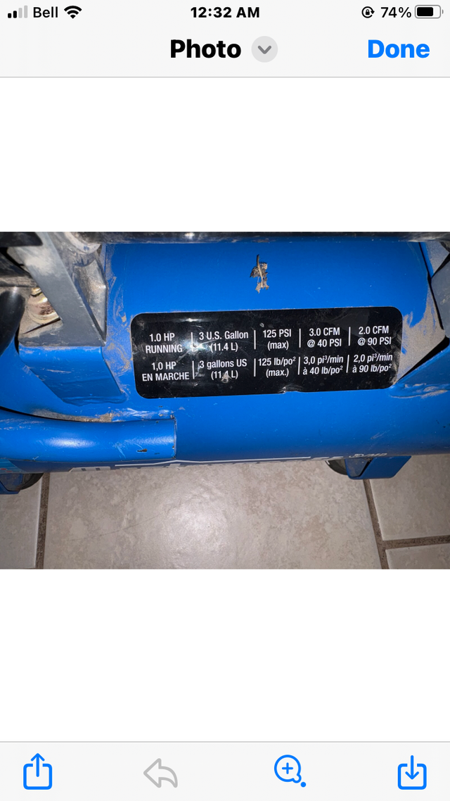 Mastercraft 3 gallon air compressor - Photo 2