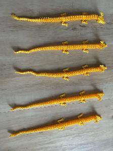3D printed yellow dragons