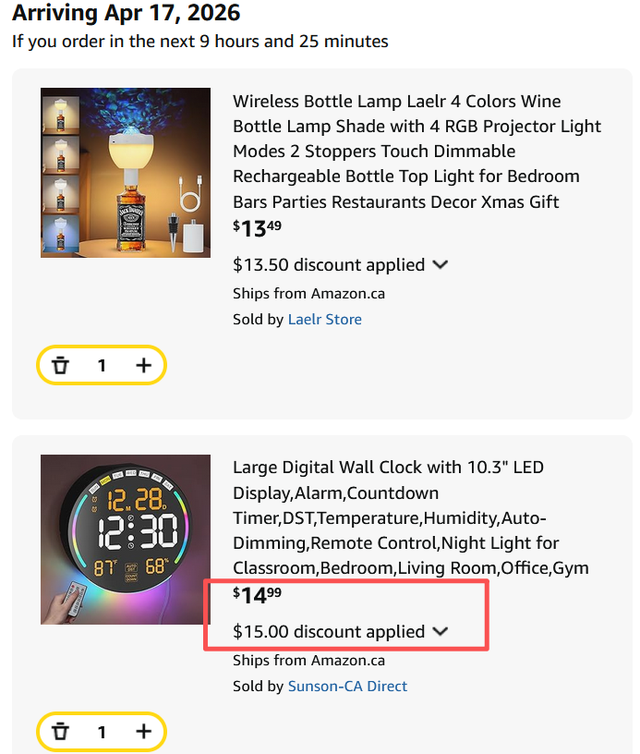 (New)Large Digital Wall Clock with 10.3inch LED Display,Alarm,Co - Photo 2