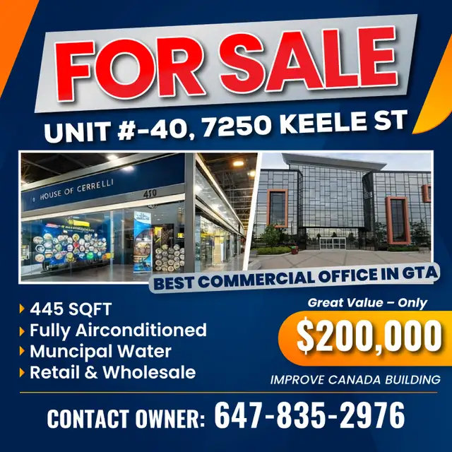 Commercial Unit for Sale in GTA – (Improve Canada Building)