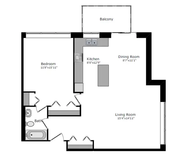 spacious 1-bed condo for rent, May 1st, Westmount adj - ID 4457 - Photo 8