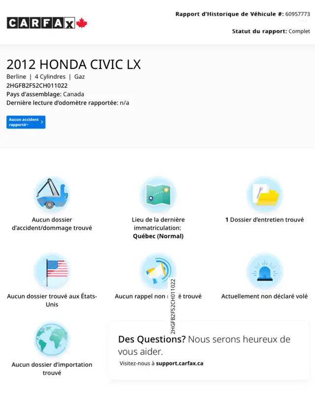 GARANTIE/HONDA CIVIC EX/ AUCUNE ROUILLE/ TOIT FULL/MÉCANIQUE A1 - Photo 2