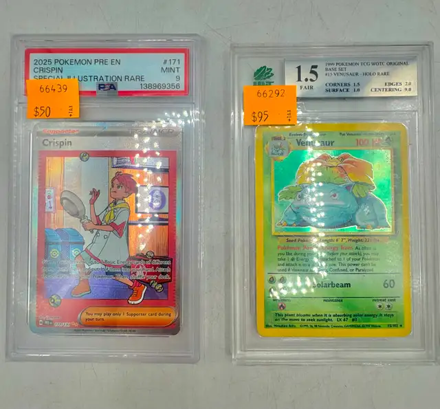 Graded Pokemon Cards: Crispin ( 9 ) & Venusaur ( 1.5 )