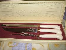 GLO - Hill vintage carving set plus steak knife set ,