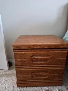 Solid Oak bedroom dressers & night table