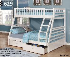 NEW SINGLE OVER DOUBLE BUNKS WITH DRAWERS ONLY $629