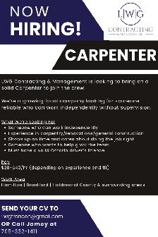 Experienced Carpenter Needed