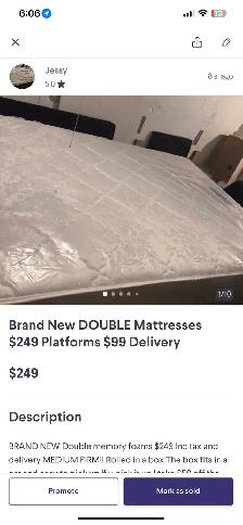 Brand New DOUBLE PILLOWTOPS (12 INCH) Free Delivery - Photo 4