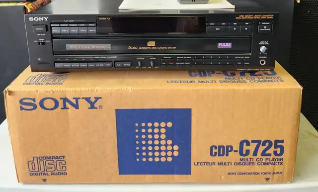 RARE SONY CDP-C725 CD PLAYER WITH EQUALIZER & REMOTE