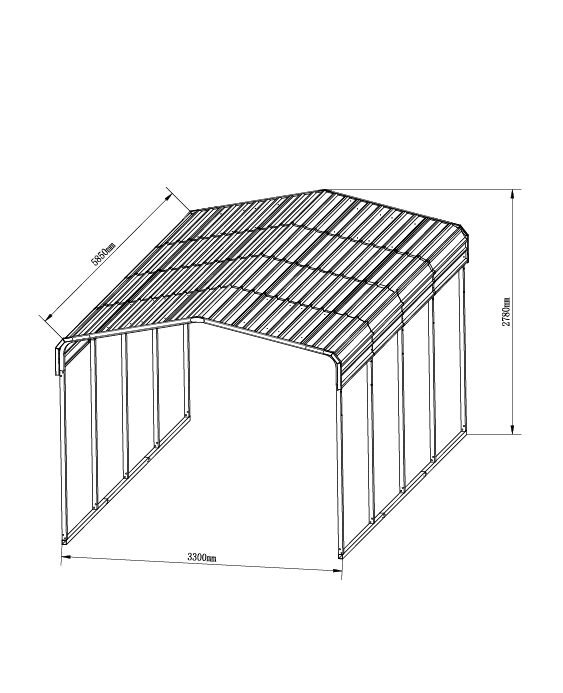 11x19 Metal Carport – Vehicle Cover