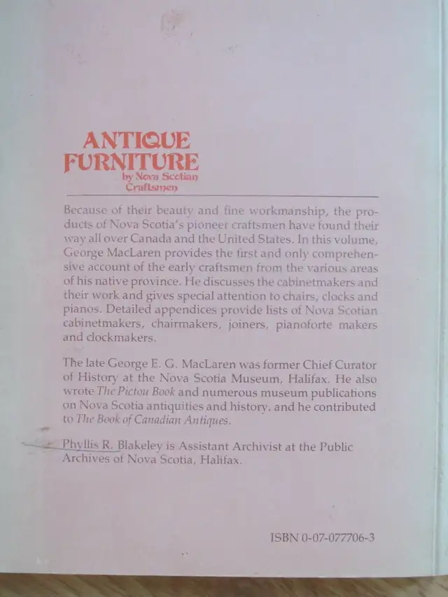 ANTIQUE FURNITURE by George MacLaren - 1975 SC - Photo 9