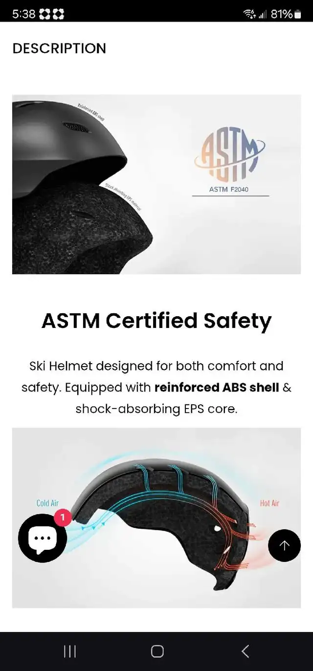 Outdoor Master Ski Helmet BRAND NEW ! - Photo 7