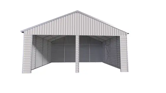 21x19 Heavy Duty Metal Double Garage