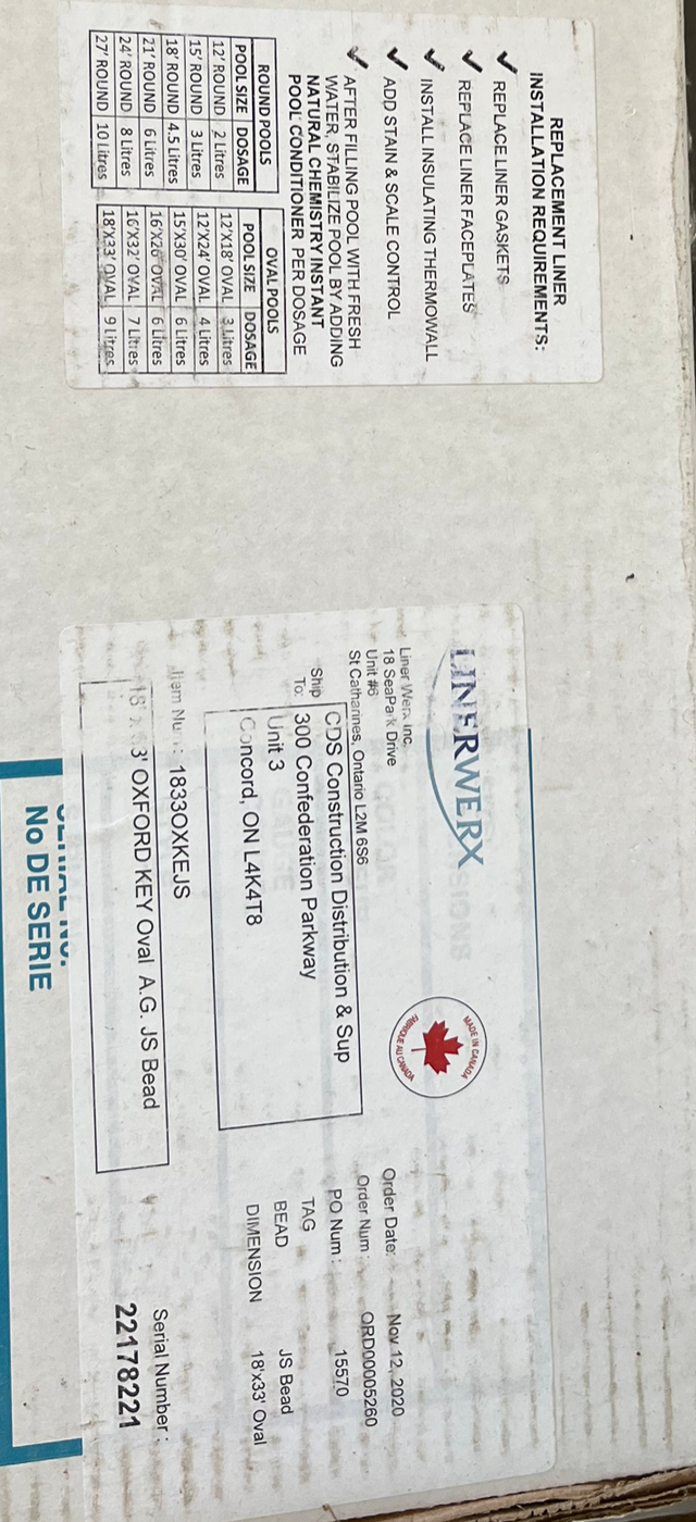 18x33 Oval Above Ground Pool Parts