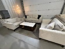 Oversized fabric sofa with 2 chairs