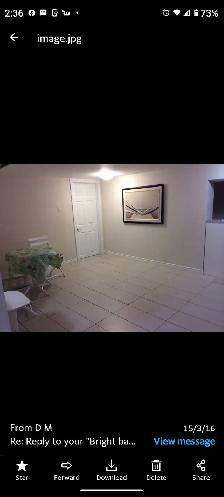 Two bedroom basement apartment