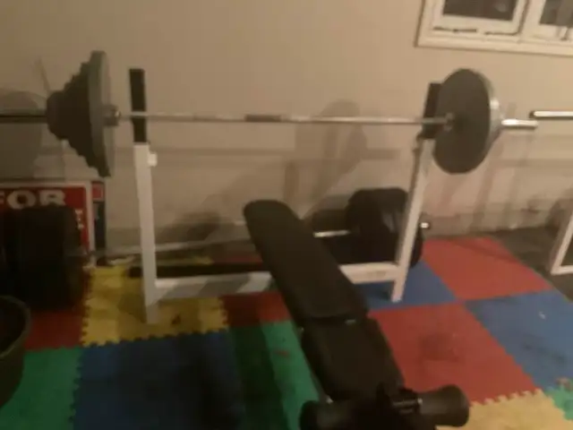 300 Pound Olympic Weight Set and Olympic Weight bench