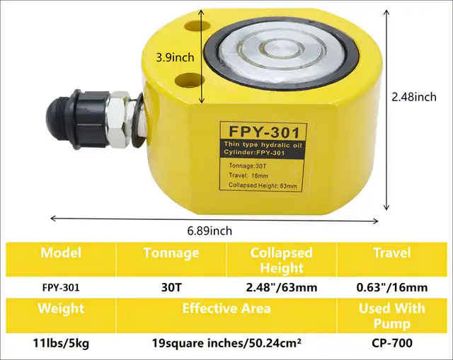 Used 30 Ton Hydraulic Jack CP-700 Manual  Hand Pump Kit 054574 - Photo 9