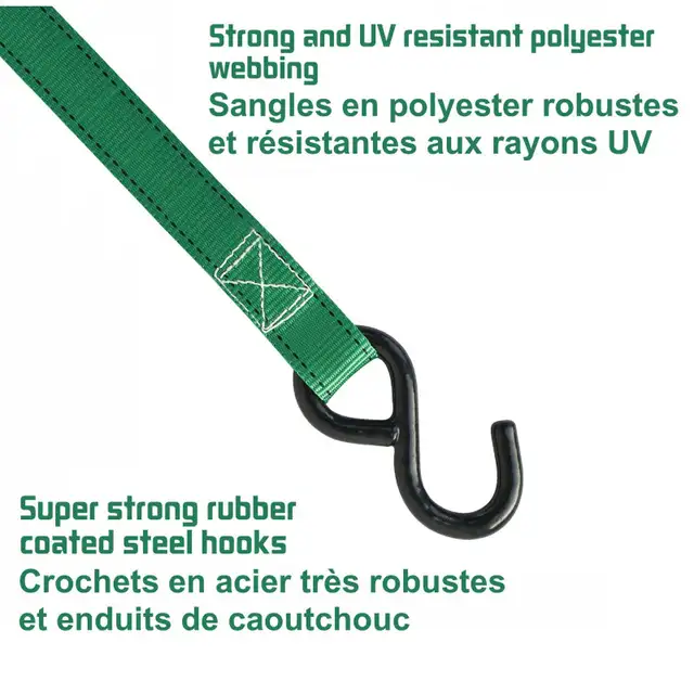 MotoMaster 1,500-lb Ratchet Tie Down 4-pk with Padded D-Handle 1 - Photo 4