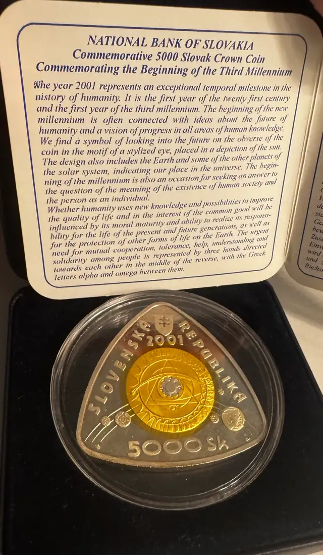 5000 Korún Slovakia 2001 Gold   silver/platinum coin under spot! - Photo 5