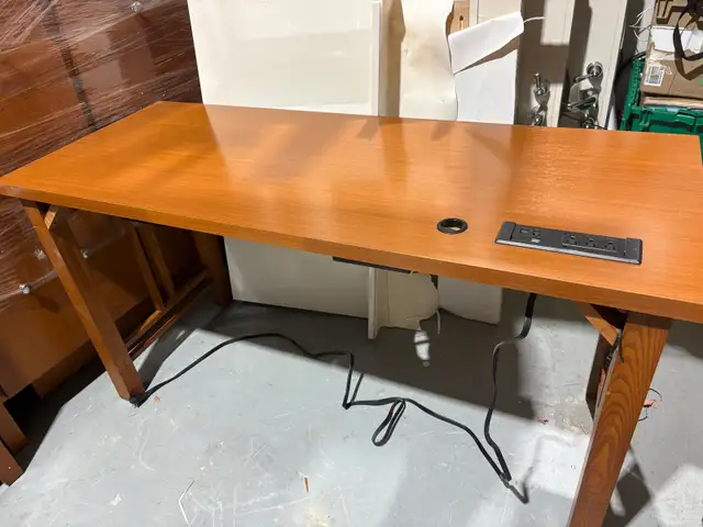 99 Wood Desk w/ Built-In Power   USB - Photo 2