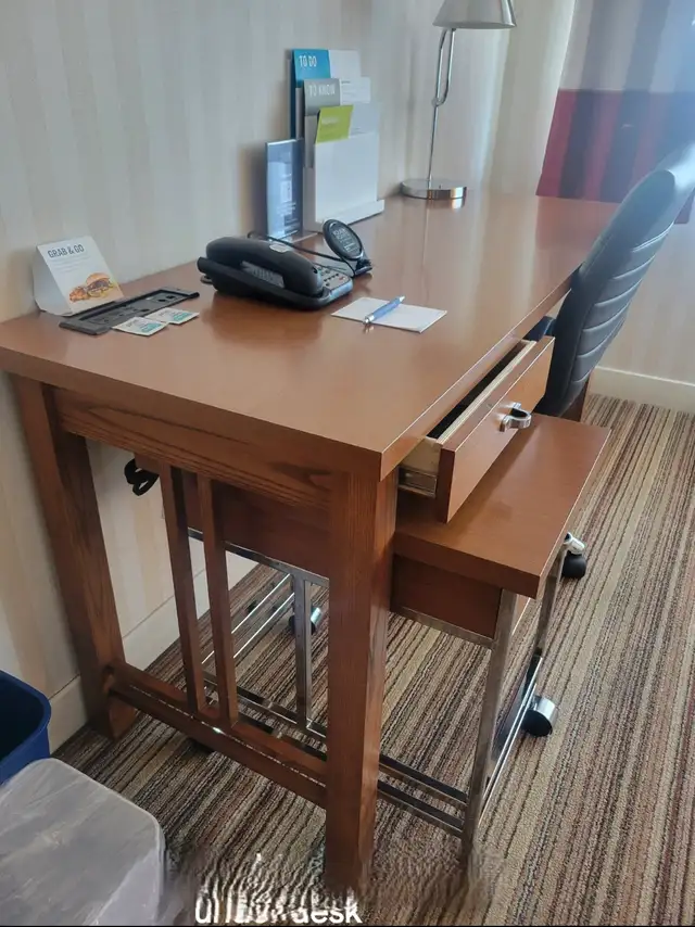 99 Wood Desk w/ Built-In Power   USB - Photo 3