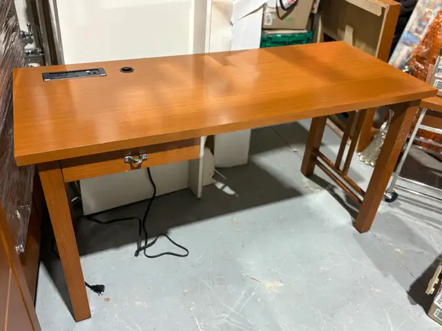 99 Wood Desk w/ Built-In Power   USB - Photo 4