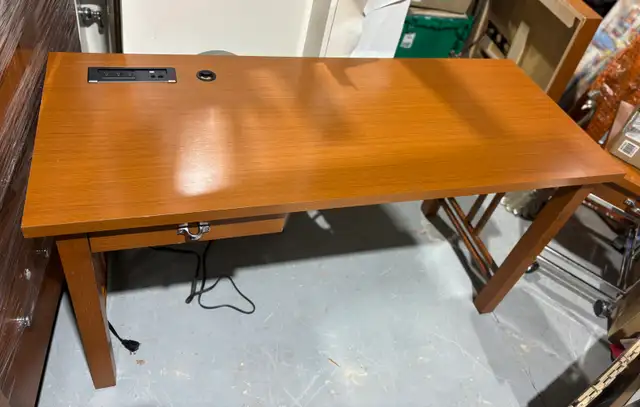 99 Wood Desk w/ Built-In Power   USB - Photo 5