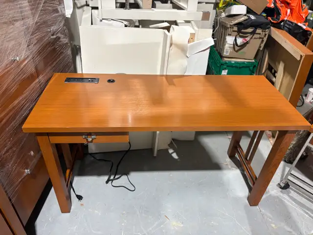 99 Wood Desk w/ Built-In Power   USB - Photo 6