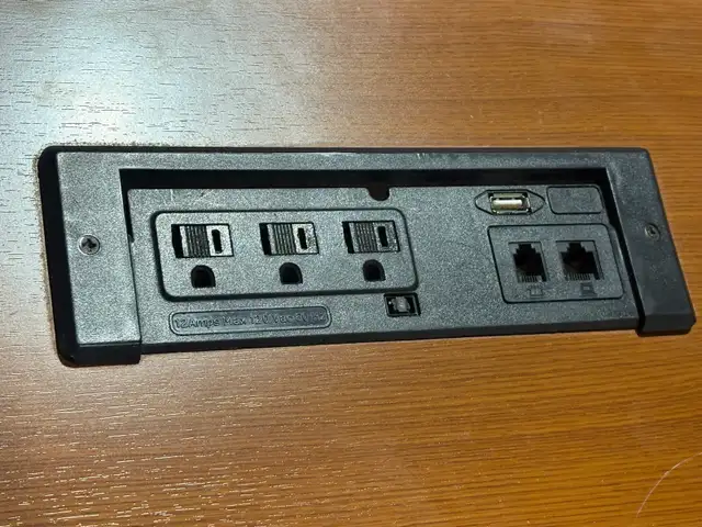 99 Wood Desk w/ Built-In Power   USB - Photo 8