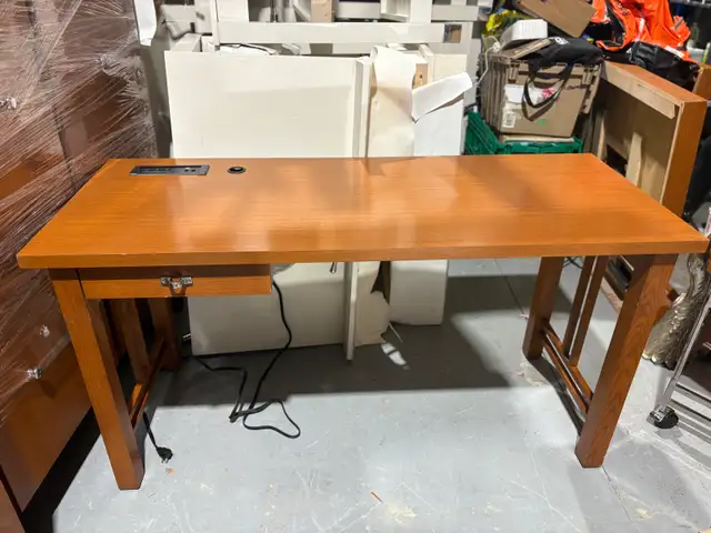 99 Wood Desk w/ Built-In Power   USB - Photo 9