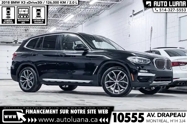 2018 BMW X3 xDrive30i TOIT PANO/CARPLAY/CAMERA/HUD/MAGS 20'/CUIR
