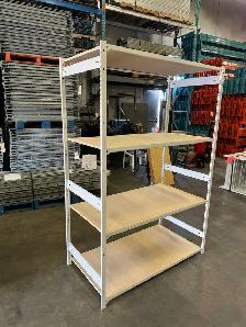 Used industrial shelving  6' & 12' tall / 24'deep  x 46' wide