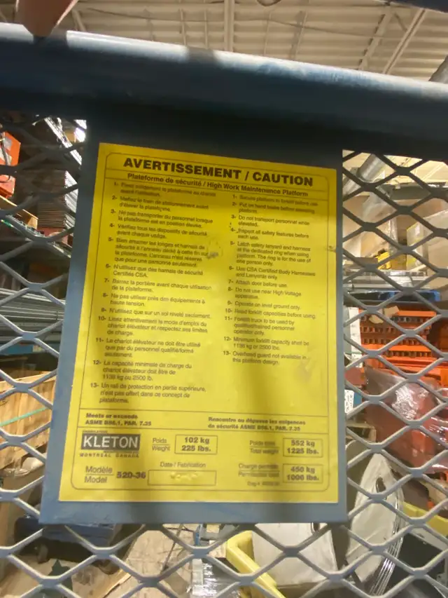 Kleton Man Cage for forklift on casters - Photo 4