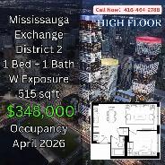 Exchange Assignment Deal! Only 348k for High Floor 1bedroom!