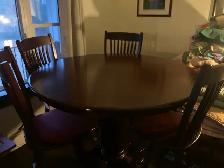 Dining table and chairs