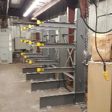 8’ tall cantilever racking in stock - quick ship ready.