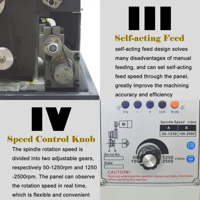 Metal Bench Lathe 1100W RC-210E 8'32' 028401 - Photo 6