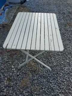 SIX OUTDOOR COMMERCIAL PATIO TABLES