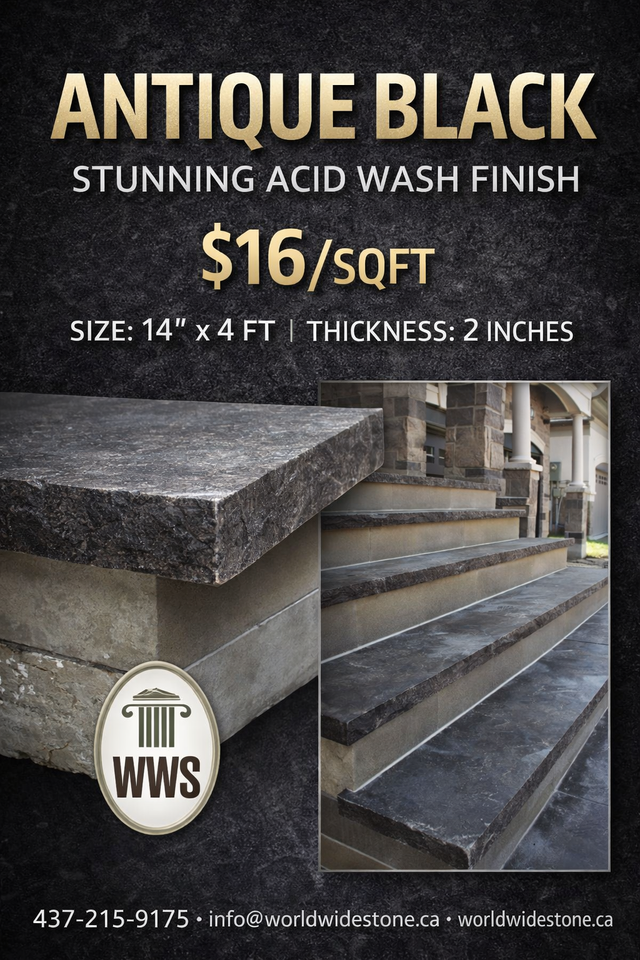 Antique Black Coping – Acid Wash Finish.