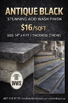 Antique Black Coping – Acid Wash Finish.