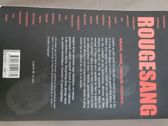 BON ROMAN NEUF FRANCAIS DE MELVIN BURGESS ROUGE SANG 382PA $5.00 - Photo 2