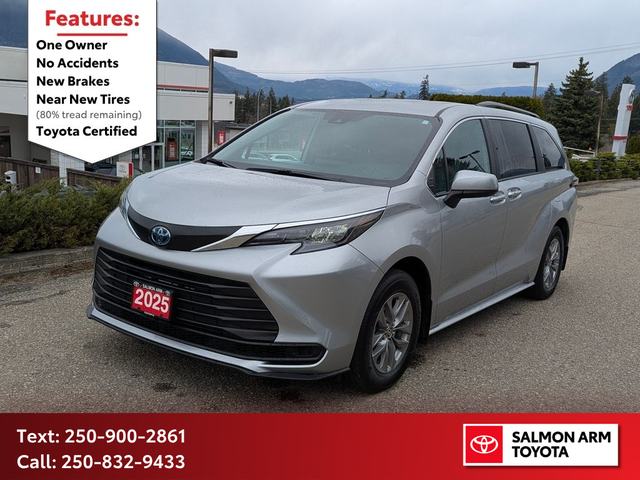 2025 Toyota Sienna LE 8-Passenger LE AWD, CERTIFIED, ONE OWNE...