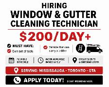Window Cleaners Needed – $200/Day (START ASAP)