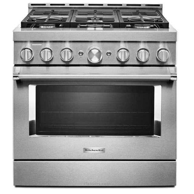 Kitchenaid Gas Range KFGC506JSS 36' Commercial Style 6 Burners S - Photo 2